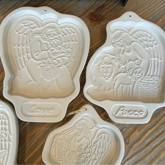 Longaberger Vintage 1993-1996 Full Set of Angel Cookie Molds Joy Peace Hope Love - Picture 3 of 10